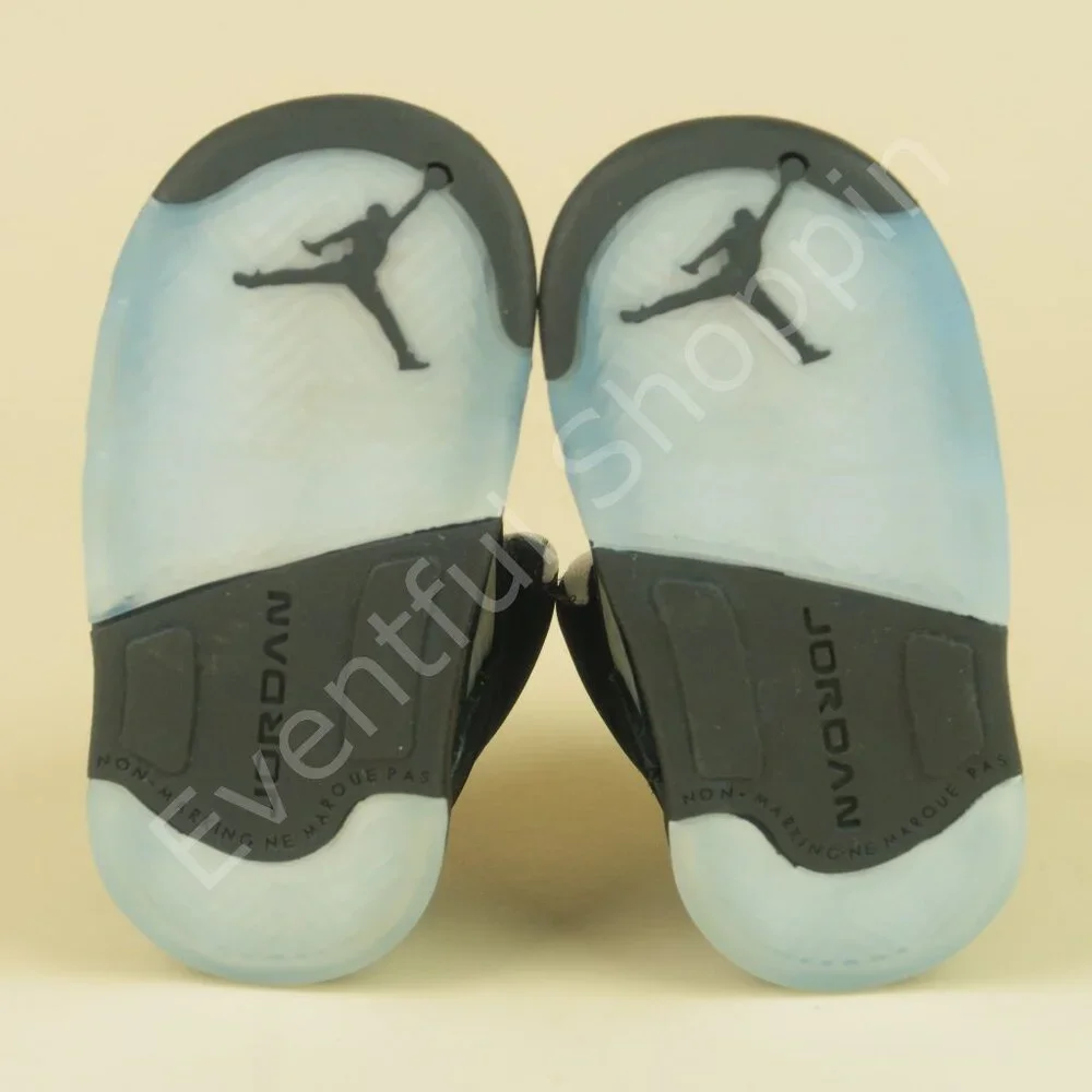 Nike Air Jordan 5 Retro OG TD Size 4C Black Metallic Reimagined Shoes HF3977-001